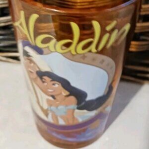 EUC Disney Aladdin 6" Amber Colored Tumbler 16 Ozs #110
